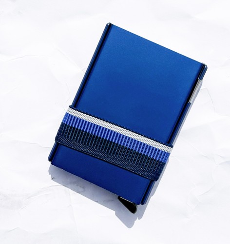Card slide wallet - -, blue